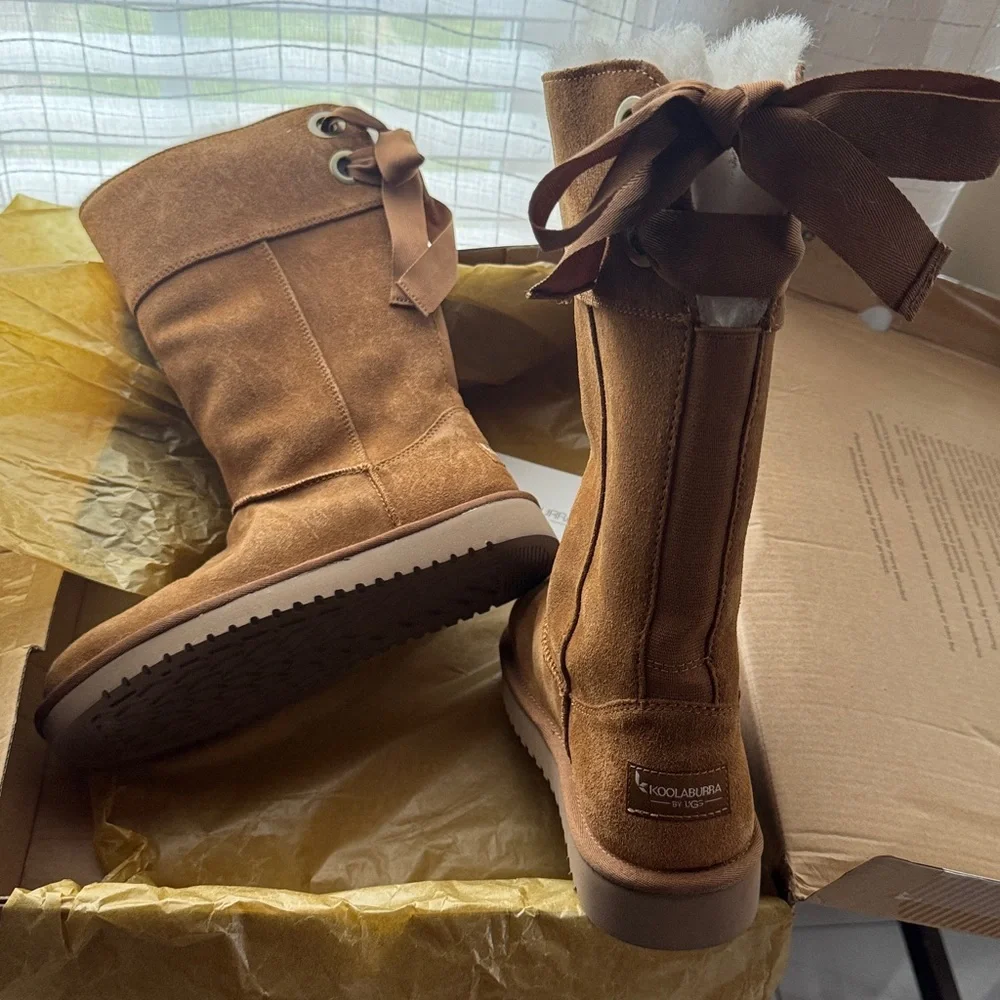 Koolaburra Chestnut Suede Mid-Calf Winter Boot